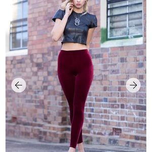 Black Milk Clothing Mulled Wine High Waisted Velvet Leggings